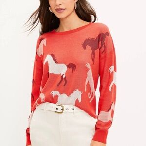 XL Horse print sweater LOFT like new 🐎